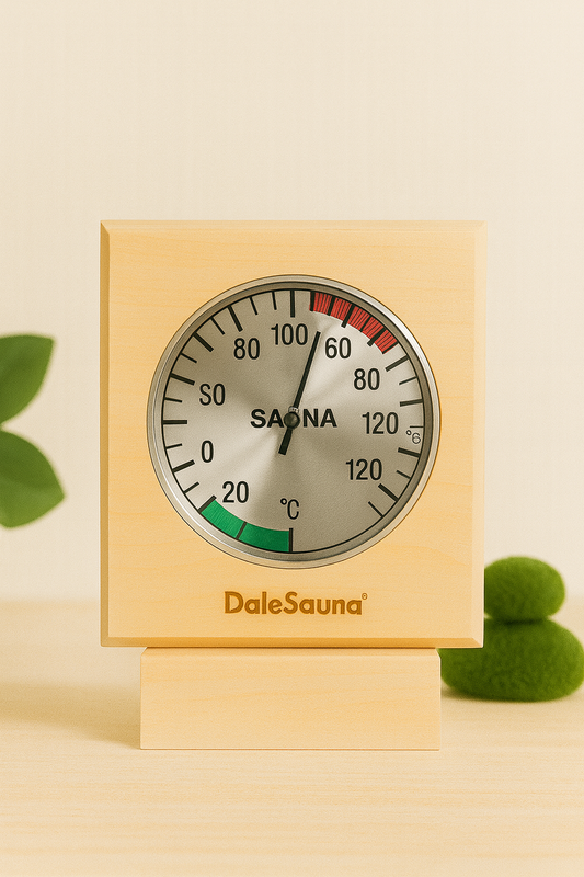 Sauna Thermometer/Hygrometer dark thermo wood square