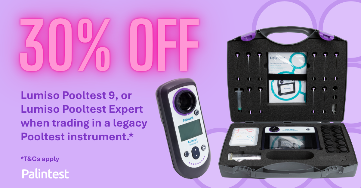 30% off Lumiso Pooltest 9 or Pooltest Expert when trading in a legacy Pooltest instrument – Palintest promotion via DaleSauna Consumables